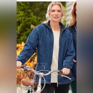 Northstyle Flannel-Lined Denim Jacket,Zip Front, Detachable Hood,Zip Pockets 1x